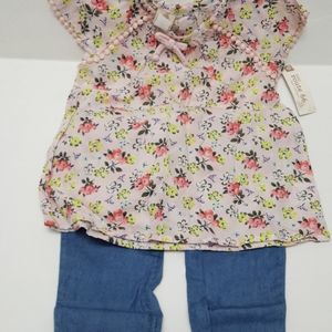Toddler Girls 4t Pants Floral Shirt 2 piece set Ro